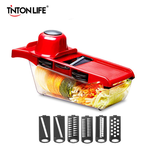 Default Title - TINTON LIFVE Vegetable Cutter Steel Blade Mandoline Slicer Manual Potato Peeler Carrot Cheese Grater Dicer Kitchen Accessories