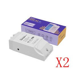 2pcs - Sonoff Pow R2 15A Wifi Smart Switch Monitor Energy Usage Smart Home Power Measuring Wi-fi Switch APP Control Works With Alexa