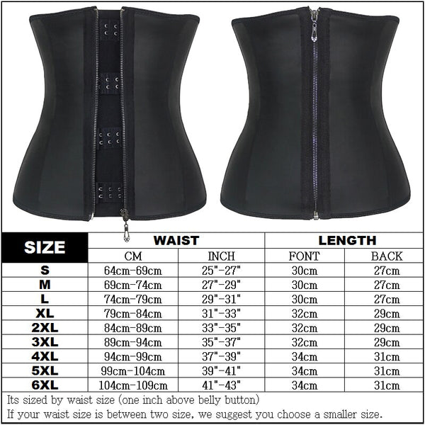 [variant_title] - Corset Body Shaper Latex Waist Trainer Zip Underbust Tummy Waist Cincher Slimming Briefs Shaper Belt Shapewear Plus Size Women