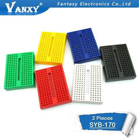 [variant_title] - 2PCS SYB-170 Mini Solderless Prototype Breadboard 170 Tie-points PCB Test Board