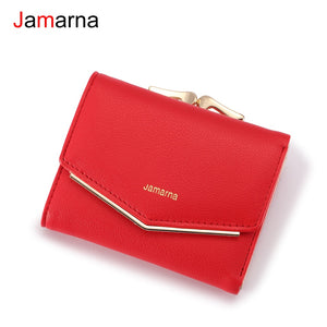 [variant_title] - Jamarna Wallet Female PU Leather Women Wallets Hasp Coin Purse Wallet Female Vintage Fashion Women Wallet Small Card Holder Red