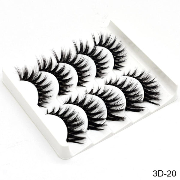 3D-20 - SEXYSHEEP 5Pairs 3D Mink Hair False Eyelashes Natural/Thick Long Eye Lashes Wispy Makeup Beauty Extension Tools