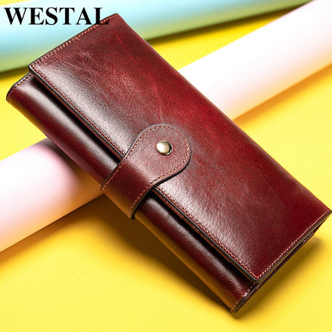 [variant_title] - WESTAL women's wallet women wallets made of genuine leather female long wallet for phone/cards money bags lady wallets purse