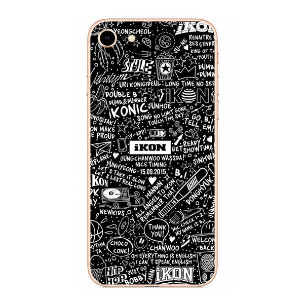 Sky Blue / For iphone 5 5s SE - IKON KPOP Boy Group hard PC Phone Matte plastic Case Cover For iphone 4 5 6  7 8 PLUS X back Coque Fundas Capa