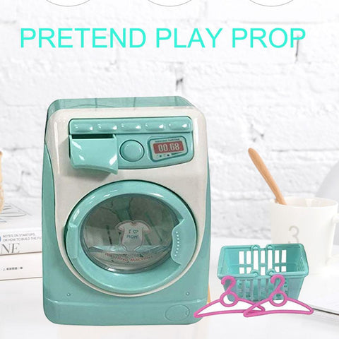 [variant_title] - Mini Washing Machine Toy Simulated Children Pretend Play Toy Role Play Game Cute Drum Washing Machine Toy Small Gift For Kids (Green)