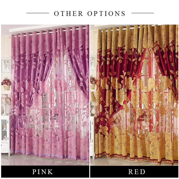 [variant_title] - Top Finel Modern Luxury Embroidered Sheer Curtains for Living Room Bedroom Kitchen Door Tulle Curtains Drapes Window Treatments