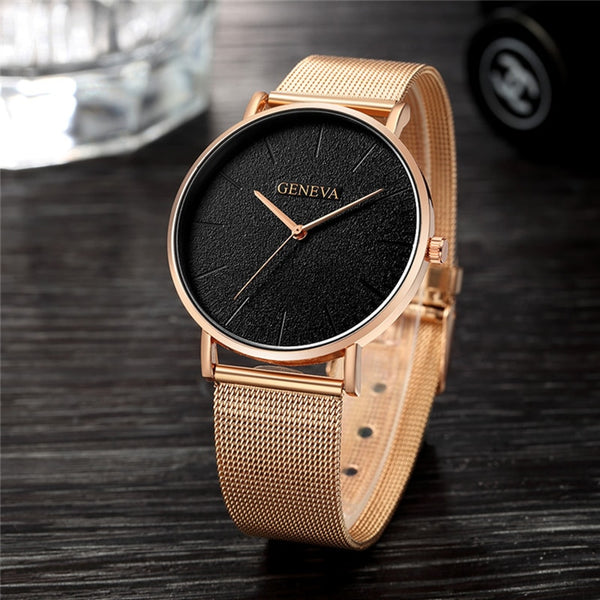 [variant_title] - GENEVA Women's Watch 2019 Fashion Ladies Watches For Women Rose Gold Watch Women Simple Bracelet Montre Femme 2018 Reloj Mujer
