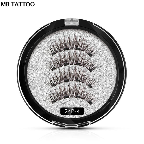 [variant_title] - 2019 New 2 Pair 4 Magnetic False Eyelashes natural with 3D/6D magnets handmade magnetic lashes natural Mink eyelashe magnet lash