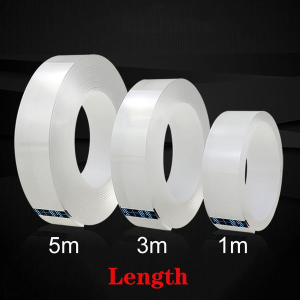 [variant_title] - 1M/5M Nano Magic Tape Double Sided Tape Transparent No Trace Acrylic Reusable Waterproof Adhesive Tape Cleanable Home Improvemen