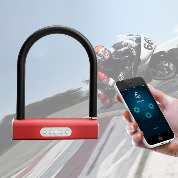 [variant_title] - intelligent Bluetooth password U-lock Glass door anti-theft lock APP waterproof Household For battery car motorcycle bicycle U1