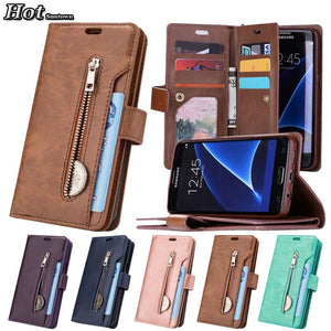 [variant_title] - S6 Case For Etui Samsung S6 Case Flip Phone Cover Hoesje Samsung Galaxy S6 Edge Case Leather 9 Card Holder Wallet Bags Coque S6