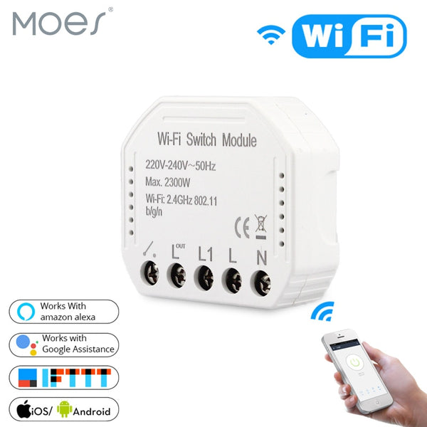 [variant_title] - Wifi Smart Light Switch Diy Breaker Module Smart Life/Tuya APP Remote Control,Works with Alexa Echo Google Home 1/2 Way