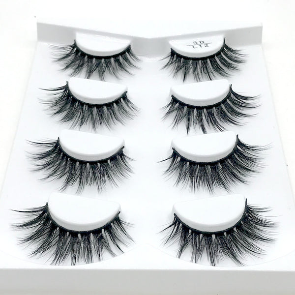 [variant_title] - HBZGTLAD 4 pairs natural false eyelashes fake lashes long makeup 3d mink lashes eyelash extension mink eyelashes for beauty