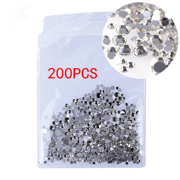 29 White 200 pcs - Mix Sizes 1000PCS/Pack Crystal Clear AB Non Hotfix Flatback Rhinestones Nail Rhinestones For Nails 3D Nail Art Decoration Gems