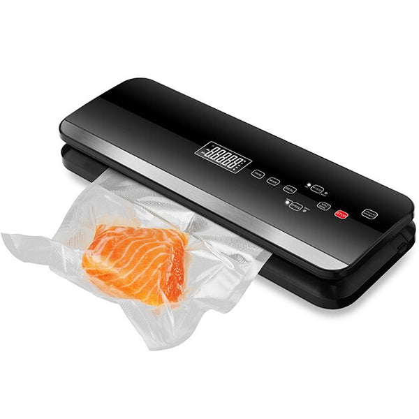 Black / 100-120V US Plug - LAIMENG Automatic Vacuum Food Sealer Machine With Food Grade Vacuum Bags Packaging For Vacuum Packer Package For Kitchen S215