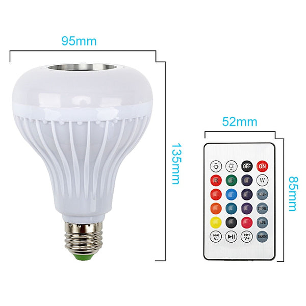 [variant_title] - Smart E27 RGB Bluetooth Speaker LED Bulb Light 12W Music Playing Dimmable Wireless Led Lamp with 24 Keys Remote Control