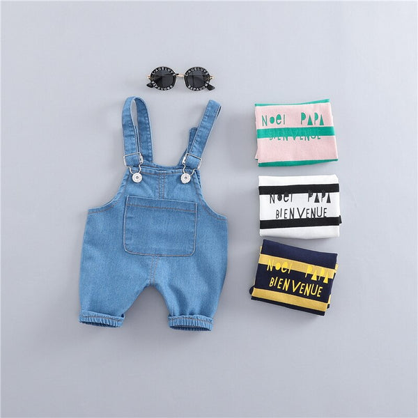 [variant_title] - HYLKIDHUOSE 2019 Summer Baby Girls Boys Clothing Sets Toddler Infant Clothes Suits T Shirt Strap Shorts Kids Children Costume