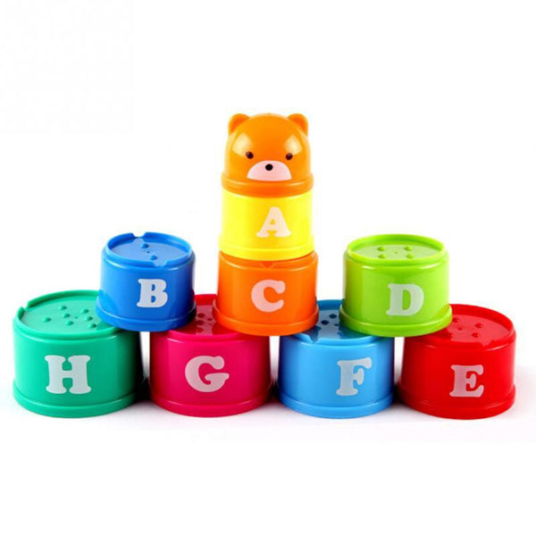 [variant_title] - 9pcs/set Excellent Kids Intelligence Toys For Children Educational Toy Building Block Figures Letters Stacking Cup Kids Gift (9pcs random colors)