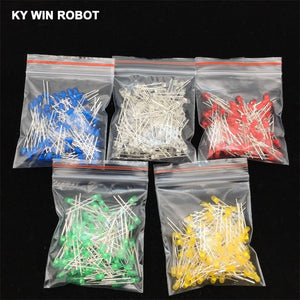 Default Title - 500Pcs/lot 3MM LED Diode Kit Mixed Color Red Green Yellow Blue White