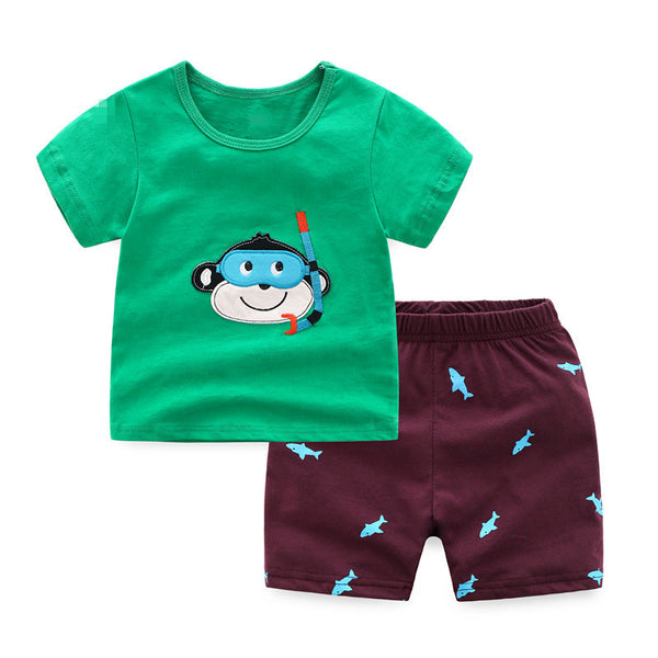 as photo-1254 / 2T - VIDMID Baby boys clothing sets for kids boys short sleeve t-shirts shorts kids new T-shirt pants children's clothing set 7055