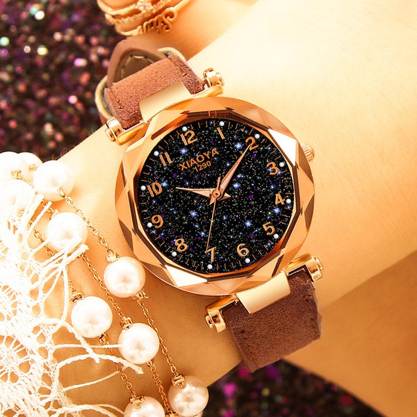 [variant_title] - relojes mujer 2019 Luxury Brand xiaoya Women Watches Personality Romantic Starry Sky Wrist Watch Rhinestone Design Ladies Clock