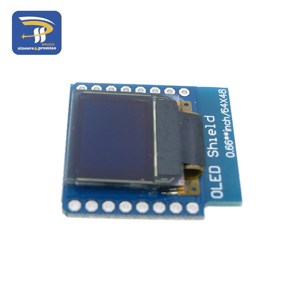 [variant_title] - 0.66" inch For Wemos Oled 64X48 IIC I2C LCD OLED LED Dispaly Shield for Arduino Compatible For WeMos D1 Mini SSD1306 OLED Shield