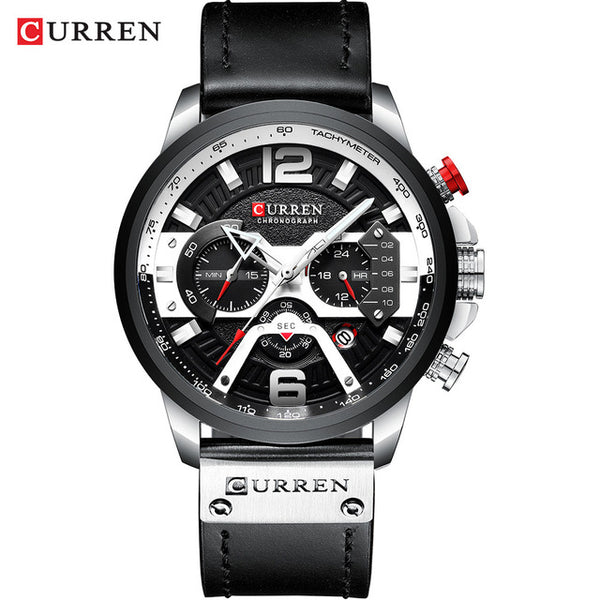 silver black - Watches Men CURREN Brand Men Sport Watches Men's Quartz Clock Man Casual Military Waterproof Wrist Watch relogio masculino