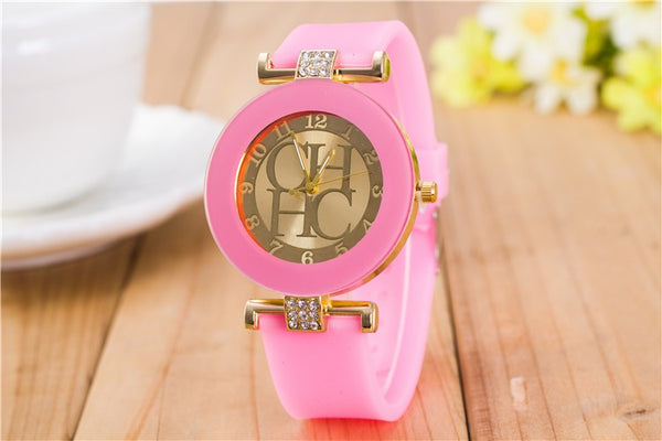 pink - Watch Women Logo 2019 Ladies Designer Watches Luxury Brand Famous Montre Femme High Quality Rhinestone Gold Charm Bracelet