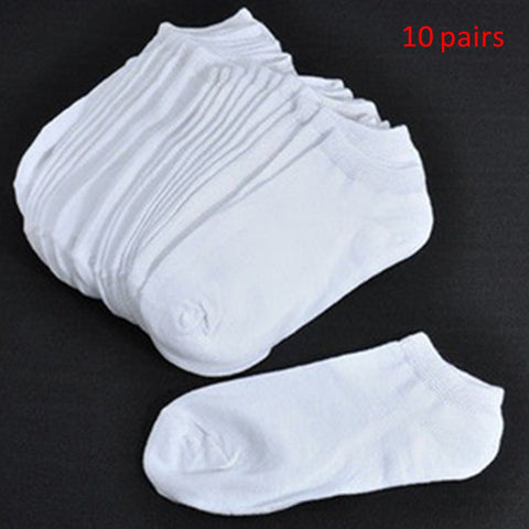 [variant_title] - 10 Pairs Women Socks Breathable Sports socks Solid Color Boat socks Comfortable Cotton Ankle Socks White Black ~