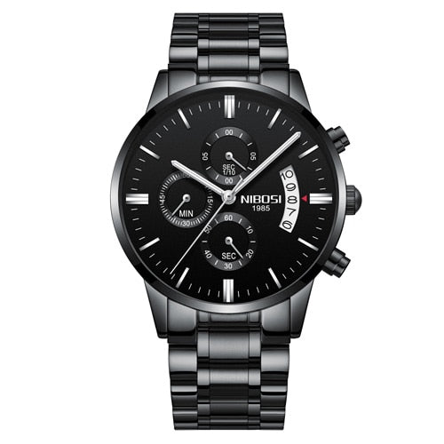 Whole Black Steel - NIBOSI Relogio Masculino Men Watches Luxury Famous Top Brand Men's Fashion Casual Dress Watch Military Quartz Wristwatches Saat
