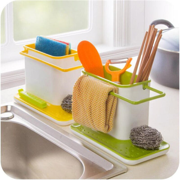 [variant_title] - Storage Shelf Sponge Kitchen Draining Sink Box Draining Rack Dish Storage Rack Kitchen Organizer Stands Tidy Utensils Towel Rack