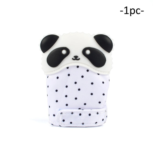 7 - LOFCA 1PC Dolphin Panda baby teething Glove Pacifier Glove Teether  Mitten Wrapper Sound Teething Chewable bead Newborn Toddler
