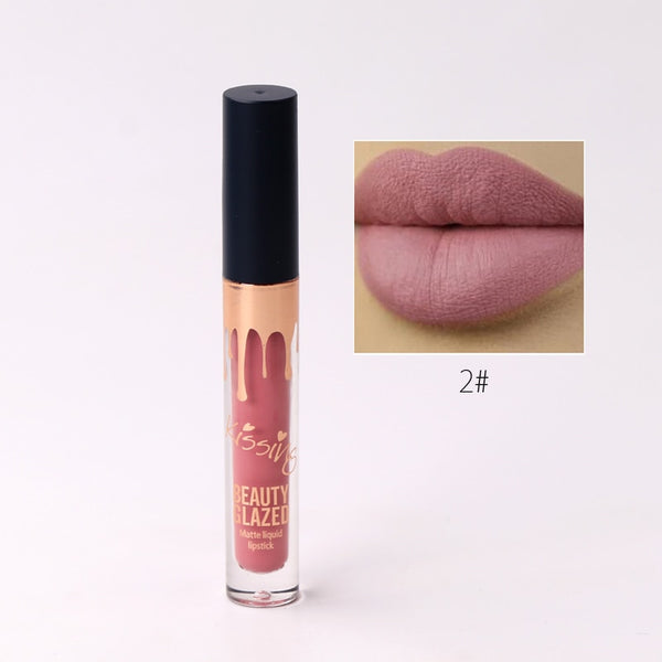 NB5-02 - BEAUTY GLAZED 6 Colors Matte Lipstick Set Waterproof Long Lasting Lip Gloss Nude Velvet Pigment Batom Women Fashion Lip Makeup