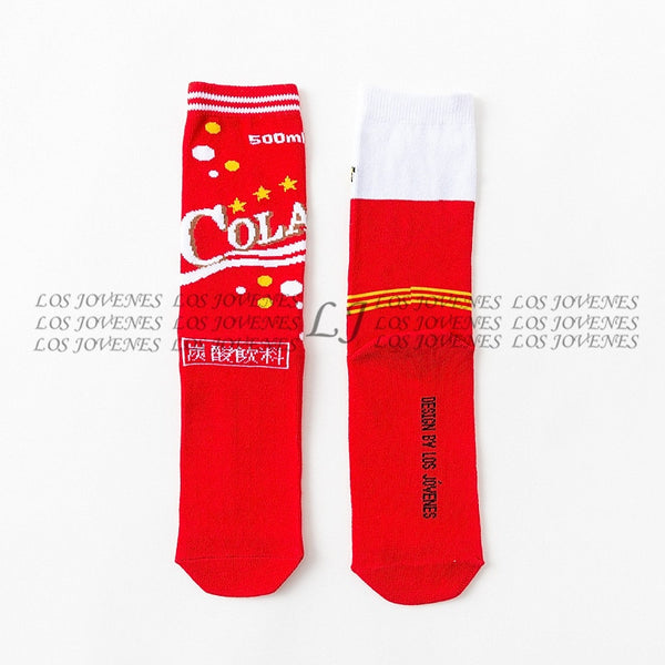 Women Socks Funny Cute Cartoon Fruits Banana Avocado Lemon Egg Cookie Donuts Food Happy Japanese Harajuku skateboard  Socks