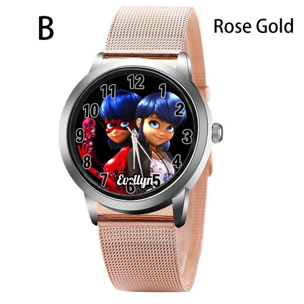 B-GOLD - New arrive Miraculous Ladybug Watches Children Kids gift Watch Casual Quartz Wristwatch fashion leather watch Relogio Relojes