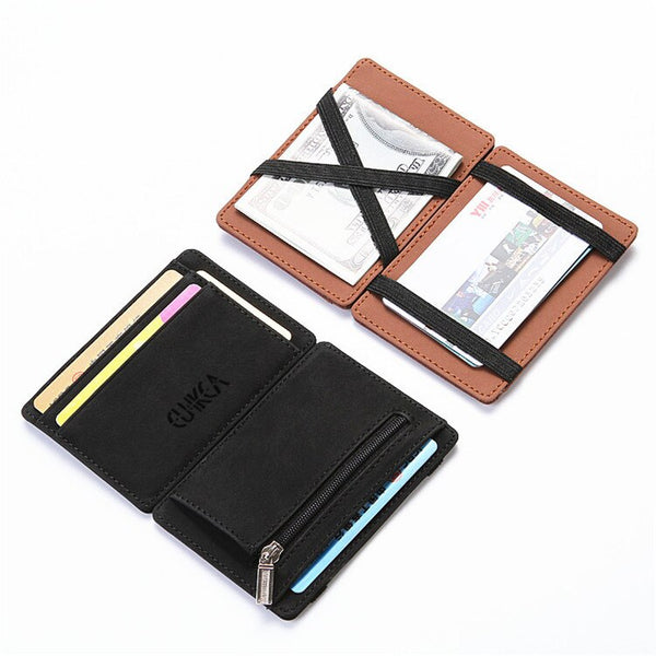 [variant_title] - eTya Fashion Men Slim Wallet  Male Small Zipper Coin ID Business Credit Card Holder Wallets Purses Bag Pouch Case