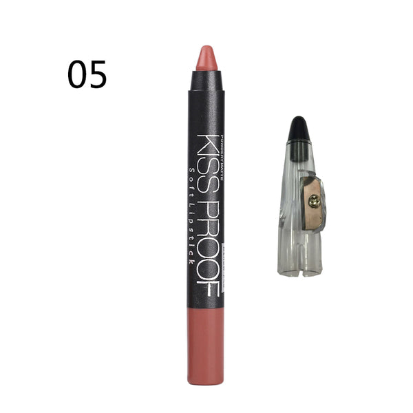 05 - Menow 19 Color KISS PROOF Beauty Waterproof Lipstick Pen Lasting Do Not Fade Lipstick Gift Pencil Sharpener P13016 Drop Shipping