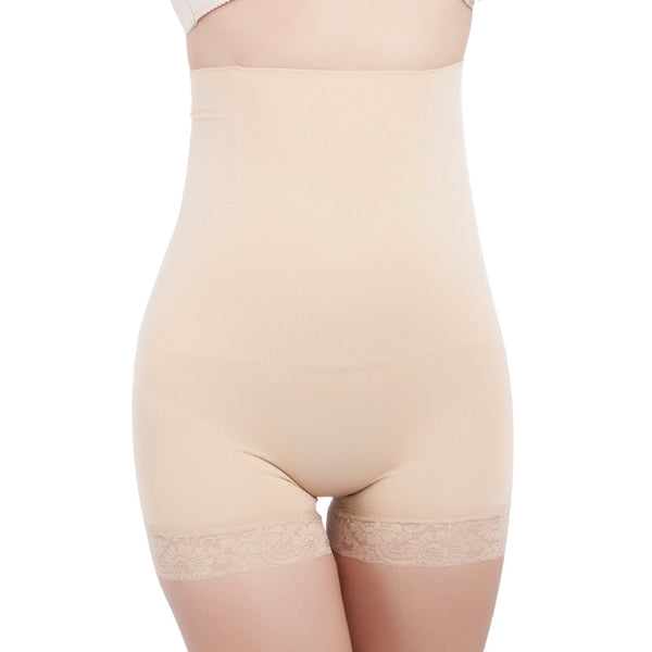 [variant_title] - SH-0002 Lady high waist lift buttocks seamless body shaper underwear lace waist safety pants shaping shorts
