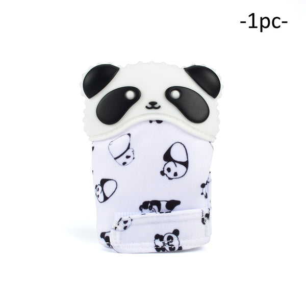 6 - LOFCA 1PC Dolphin Panda baby teething Glove Pacifier Glove Teether  Mitten Wrapper Sound Teething Chewable bead Newborn Toddler