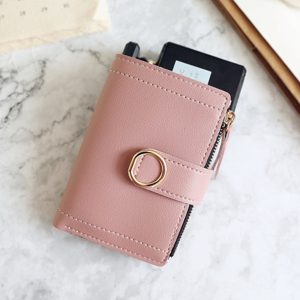 DarkPink - Women Wallets Small Fashion Brand Leather Purse Women Ladies Card Bag For Women 2018 Clutch Women Female Purse Money Clip Wallet