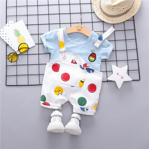 White / 12M - HYLKIDHUOSE 2019 Summer Toddler Infant Clothing Sets Baby Girls Boys Clothes Sets T Shirt Strap Shorts Kids Children Costume