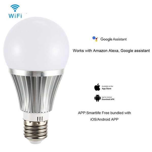 [variant_title] - Smart 85-265V RGBW E27/E26/B22 LED Bulb 18W 1000lm Smart 2.4GHz Wifi Remote Control Light Bulb Works with Alexa Google Home APP