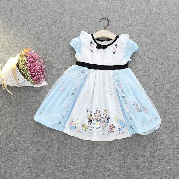 [variant_title] - Princess Snow White Pattern Dress Children's Day Fairy Tutu Mini Dress Kids Fancy Party Dress Costume Character Dress Cloth