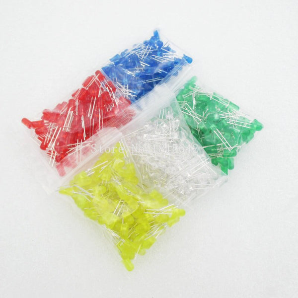 [variant_title] - 500PCS/LOT 5MM LED Diode Kit Mixed Color Red Green Yellow Blue White Led Light DIY Kit Free Shipping