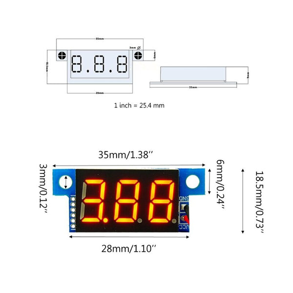 [variant_title] - 2019 New Mini LED 0-999mA DC 4-30V Digital Panel Ammeter Amp Ampere Meter With Wire Current Meters Measurement Instruments