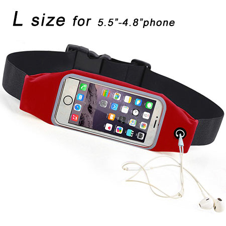running belt Red L / Microfiber - Sport Belt For XOLO Mobile SmartPhone 3.7"-6" Universal Running Bag Waist Pocket Case Cover 5.5" Gym Jog Waterproof Workout Case