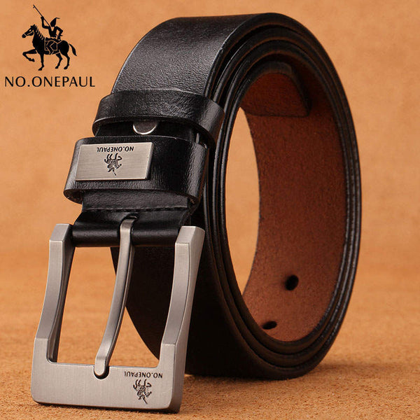 zdk333 black 3.8CM / 90CM - NO.ONEPAUL cow genuine leather luxury strap male belts for men new fashion classice vintage pin buckle men belt High Quality