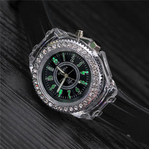 black - School Boy Girl  Watches Electronic Colorful Light Source Sister brother Birthday kids Gift Clock Fashion Children's Wrist Watch