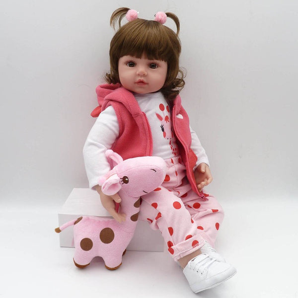 Default Title - NPK Lifelike Collection Sleeping Baby Doll Reborn Silicone Body Doll Baby Simulation Doll Play House Toy Cute Doll 58CM big size (Red 30-50cm)