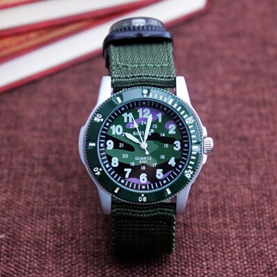green camouflage two - 2018 new canvas children boys fashion watches casual quatrz adjustable bracelet compass gift watches cool handsome watches